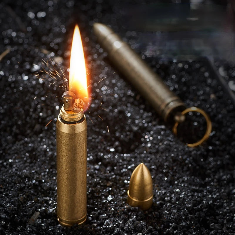 Bullet Shaped Copper Kerosene Lighter Metal Open Flame Cool Lighters Smoking Accessories - Premium lighter from Lizard Vigilante - Just $19.99! Shop now at Lizard Vigilante