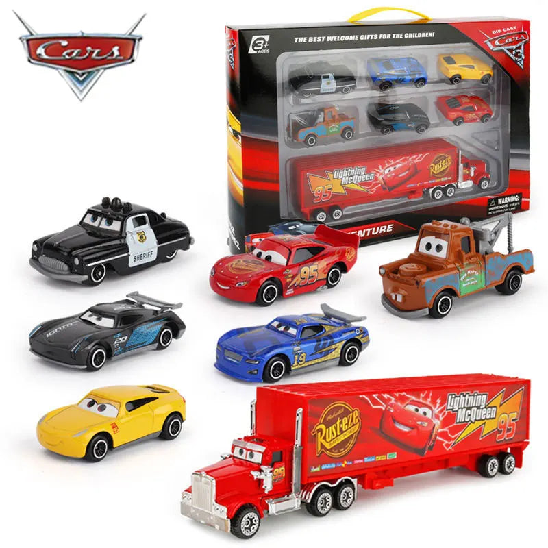 6-7pcs/Set Disney Pixar Car 3 Lightning Mcqueen Uncle Truck Jackson Storm 1:55 Diecast PVC Car Model Toys Kids Boy Xmas Kid Gift - Premium toy from Lizard Vigilante - Just $23.99! Shop now at Lizard Vigilante