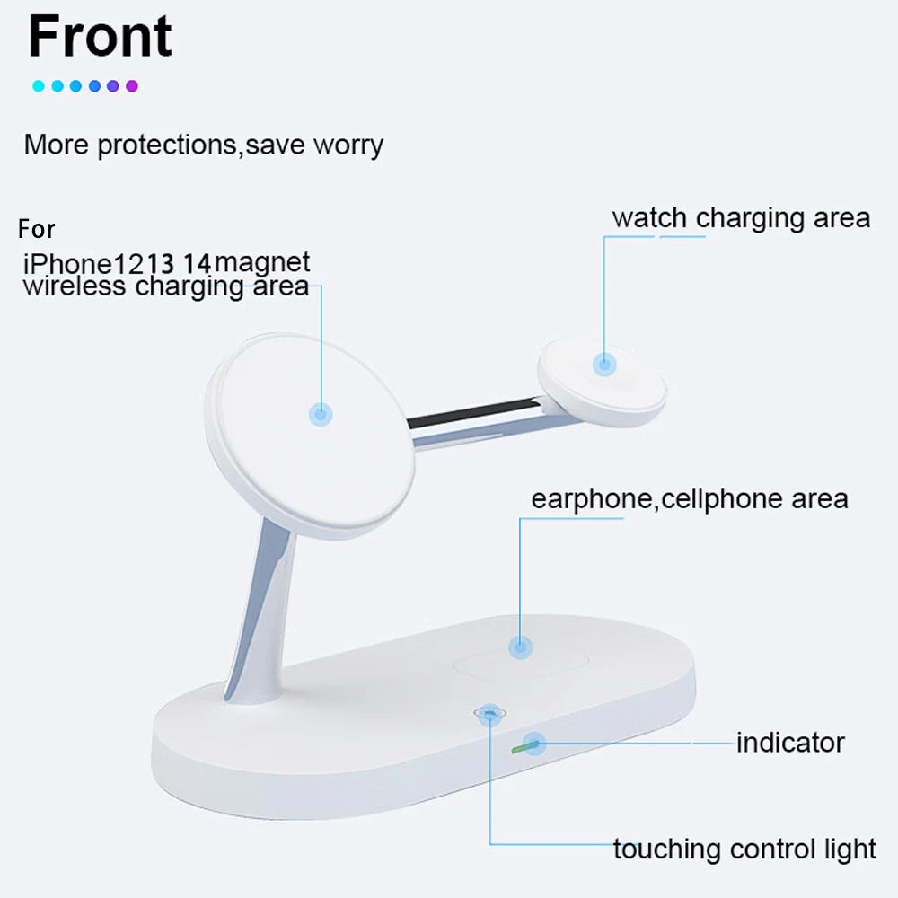 3-in-1 Wireless Charger Stand for iPhone 12/13/14/15/16, Apple Watch 4-10, AirPods 2/3/Pro – Fast Charging Station with LED Light & Charging Indicator - Premium wireless charger stand from Lizard Vigilante - Just $34.99! Shop now at Lizard Vigilante