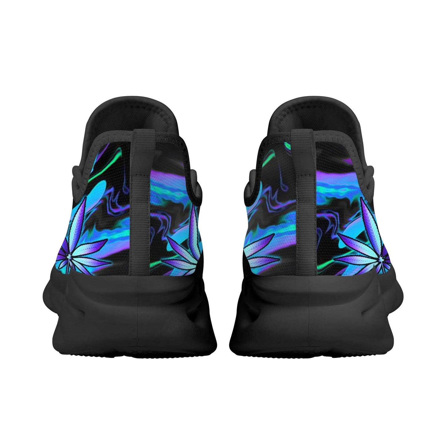 420 Blue Trippy Weed Pot Pattern Ladies Flat Shoes Comfortable Lace up Marijuana Sneakers Lightweight Women Footwear - Premium  from Lizard Vigilante - Just $59.99! Shop now at Lizard Vigilante