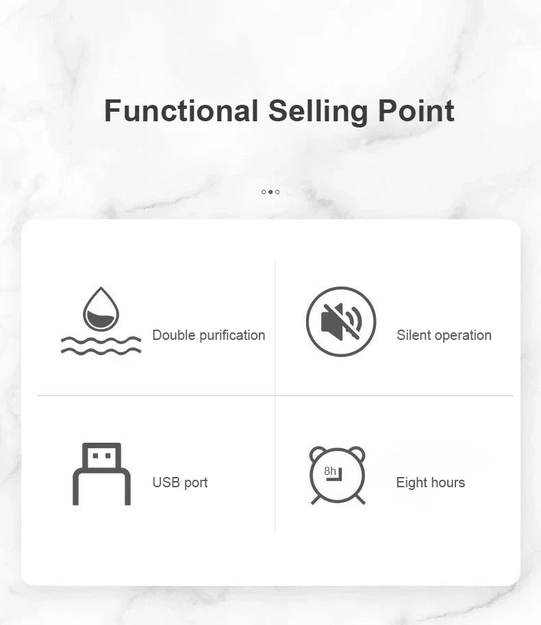 LED Lamp Air Humidifier USB Essential Oil Diffuser Car Purifier Aroma Anion Mist Maker with Romantic Light Portable Humidifier