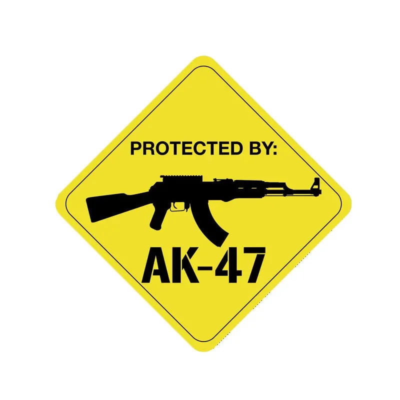 AK-47 Warning Car Decal - A Bold Statement - Premium sticker from Lizard Vigilante - Just $12.99! Shop now at Lizard Vigilante