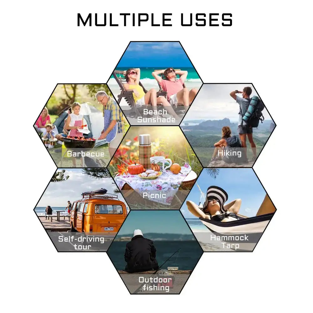 4x4m 4x3m 3x3m 19 Hang Points Tent Tarp Survival Sun Shelter Shade Canopy Outdoor Backpacking Waterproof Camping Awning SunShade