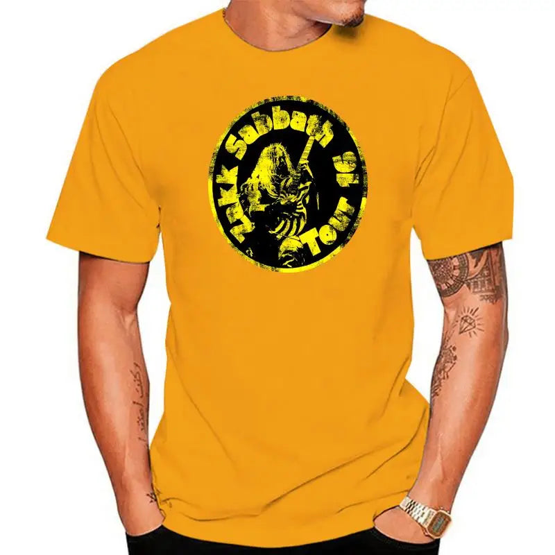 Zakk Sabbath Men’s Yellow Circle Graphic T-Shirt – Black Tee with Colorful Design - Premium T-Shirt from Lizard Vigilante - Just $23.88! Shop now at Lizard Vigilante