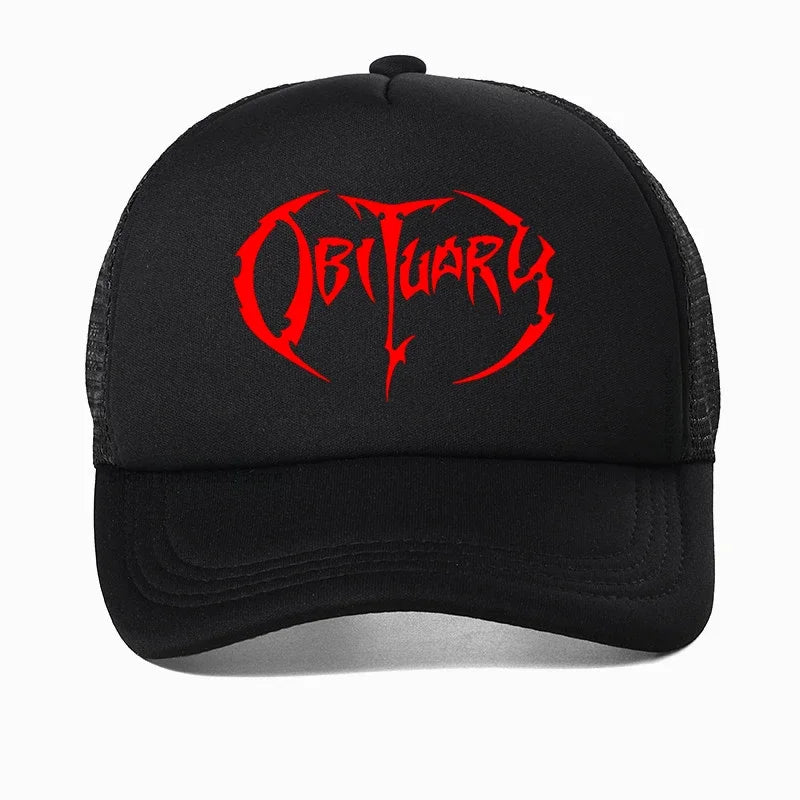 Heavy Metal Rock Music Men's Women's Obituary Baseball Cap - Premium baseball cap from Lizard Vigilante - Just $23.88! Shop now at Lizard Vigilante