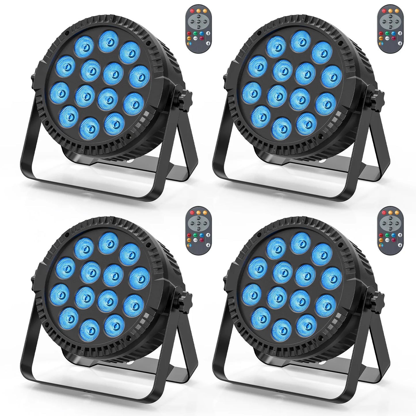 U'King 4PCS 80W Par Light 4in1 RGBW 14 LED Stage Effect Light DMX512 Remote Control Flat Light for KTV DJ Disco Bar Stage Light - Premium  from Lizard Vigilante - Just $118.99! Shop now at Lizard Vigilante