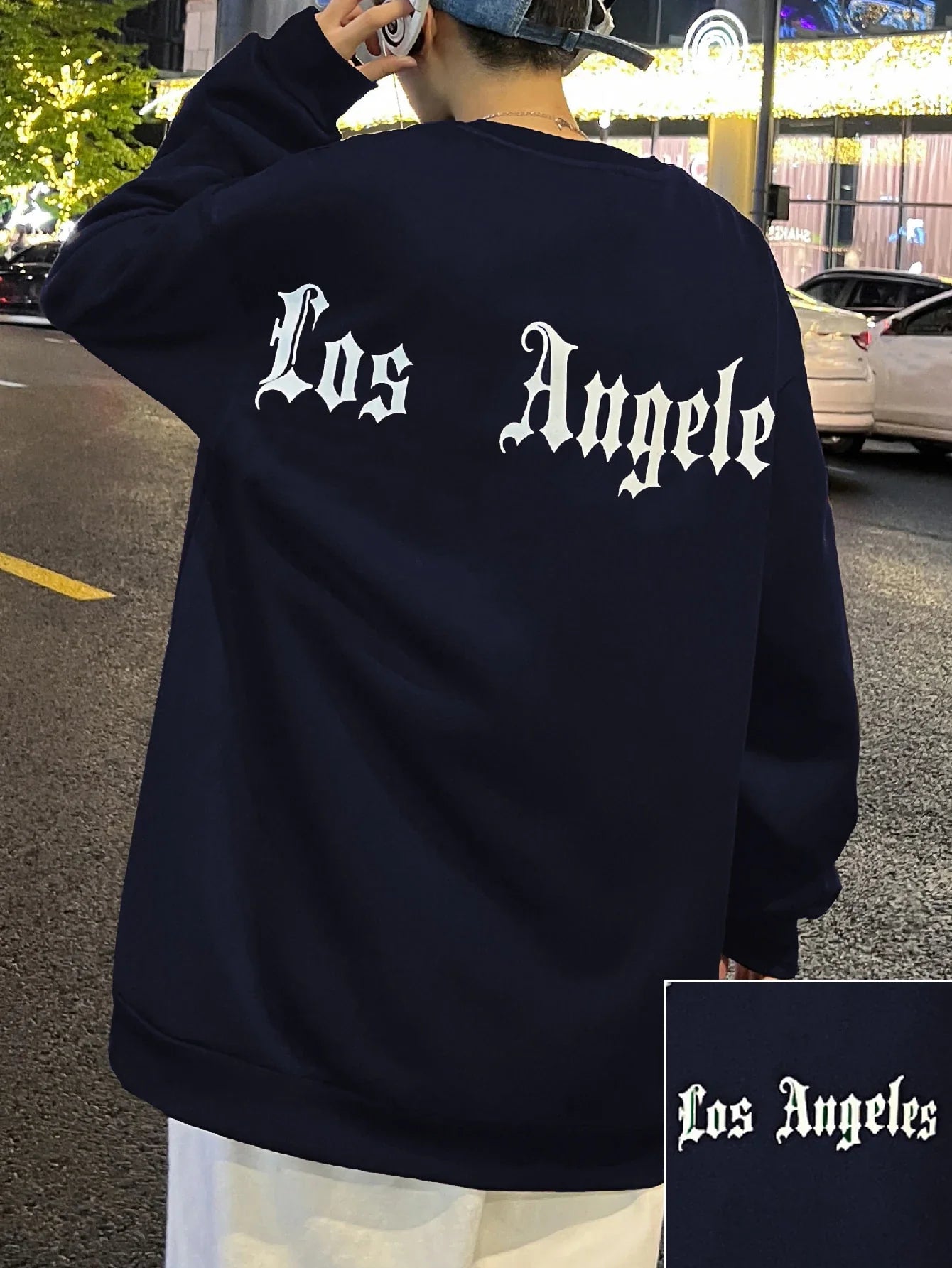 Art Letter Los Angeles Male Sweatshirts Hip Hop Simple Pullovers Fleece Casual Hoodies Autumn Comfortable Streetwear Sportswear