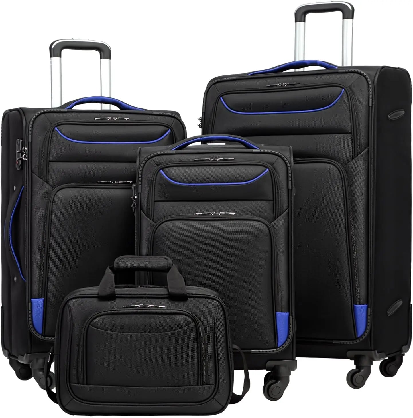 Luggage 4-PIECE Set Suitcase Spinner with TSA Lock - Softshell Lightweight (Purple + Silver) - Premium 4-Piece Luggage Set from Lizard Vigilante - Just $296.99! Shop now at Lizard Vigilante