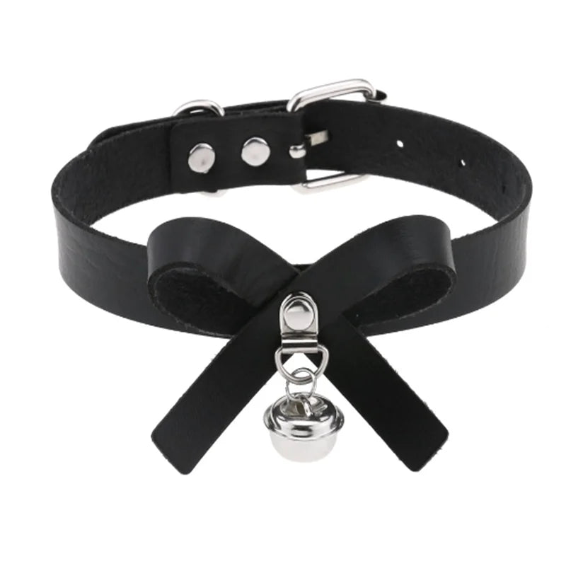 Harajuku Punk Rock Goth Choker - PU Leather Rivet Heart Cross Spike Necklace for Women, Hip Hop Bondage Jewelry - Premium choker from Lizard Vigilante - Just $23.88! Shop now at Lizard Vigilante