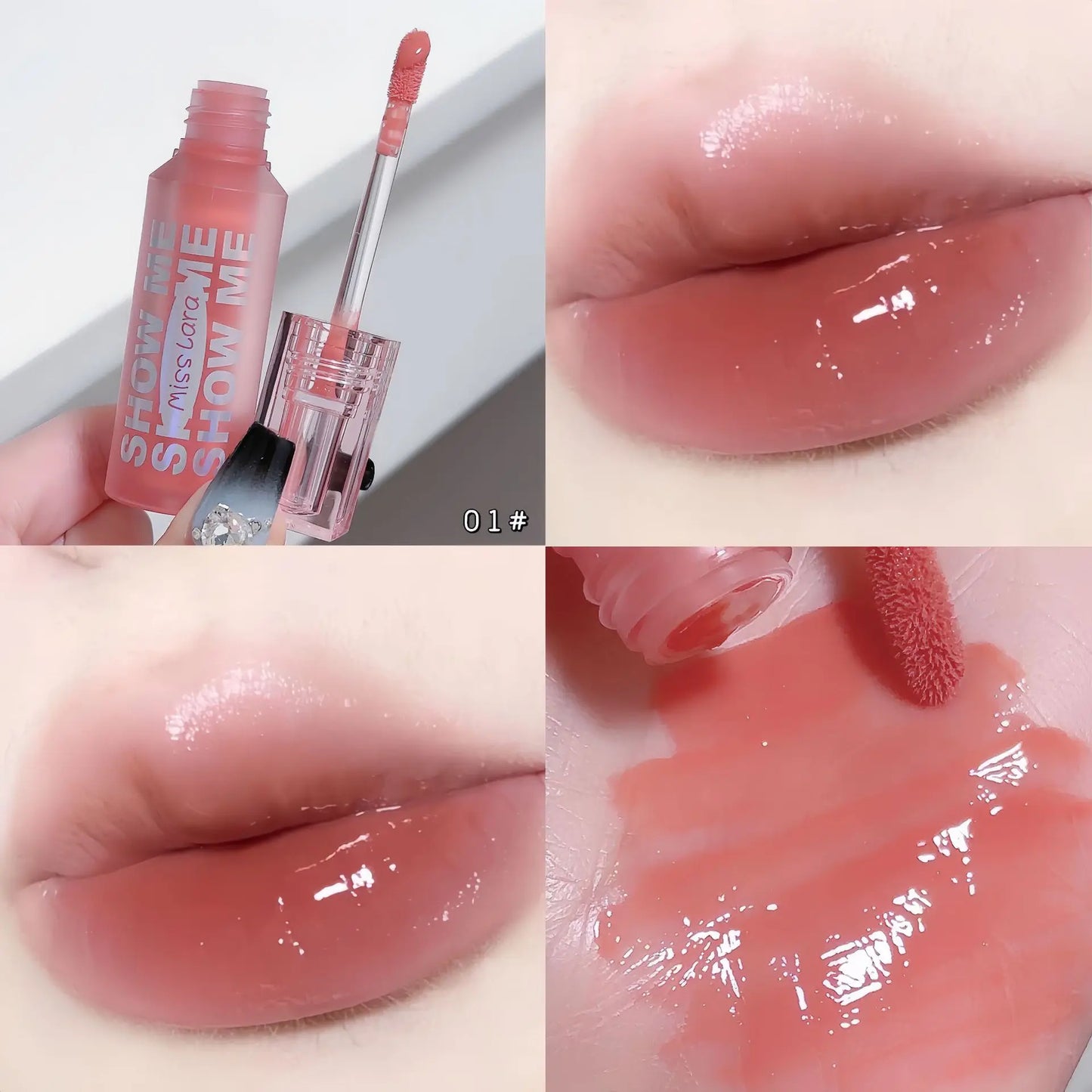 MISS LARA Show Me Cheap Lipstick Mirror Watery Glass Lip Gloss Moisturizes Whitens Atmosphere Pure Girly Lip Gloss Cosmetics Hot