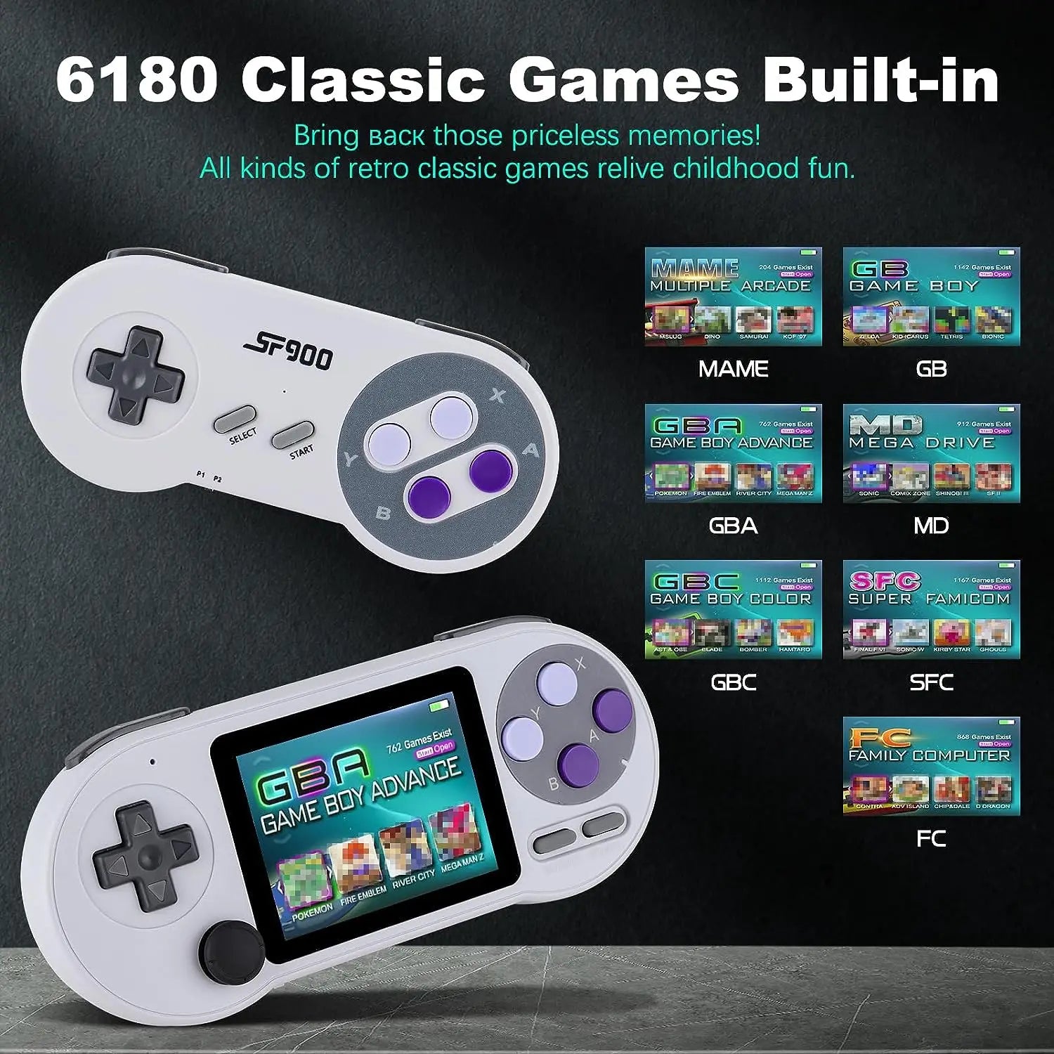 Mini Pocket Handheld Game Player SF2000 – 6000+ Retro Games, 3.0" Screen, for SNES, GBA, MAME, & More - Premium handheld video game from Lizard Vigilante - Just $28.99! Shop now at Lizard Vigilante