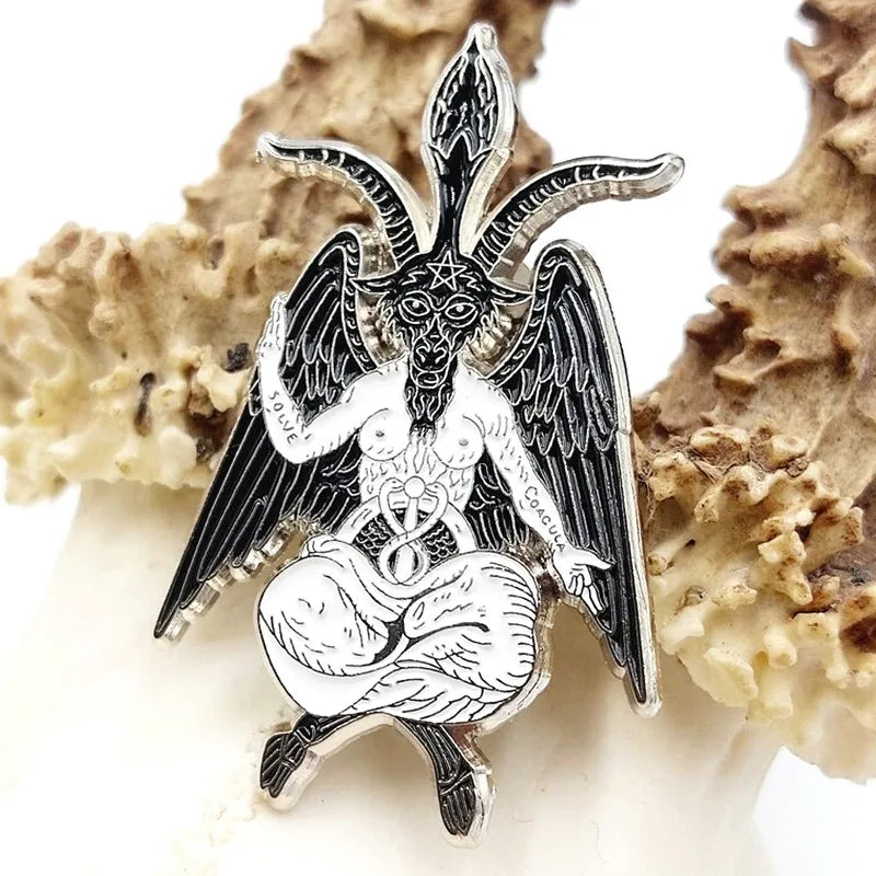 Occult Gothic Baphomet Hard Enamel Pin – Neo-Gothic Lapel Badge for Pagans, Goth Fashion, and Punk Accessories - Premium enamel pin from Lizard Vigilante - Just $16.66! Shop now at Lizard Vigilante