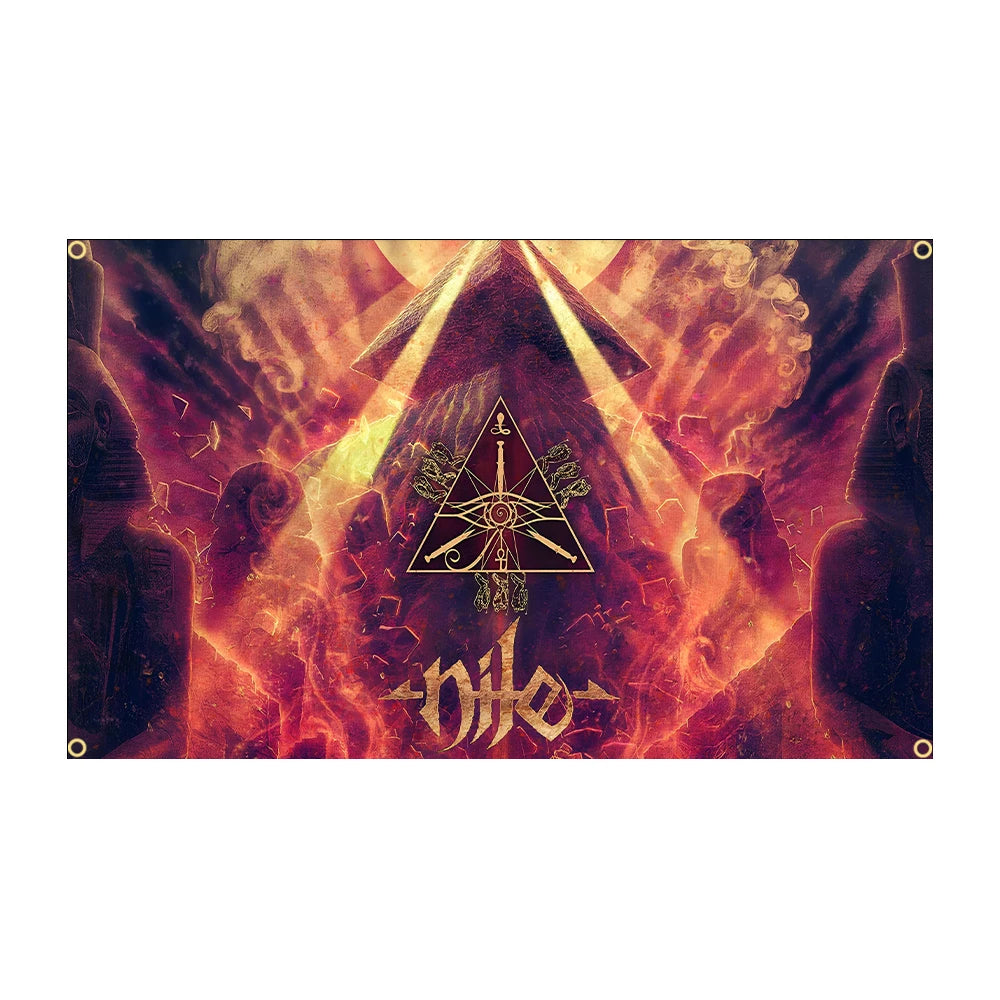 NILEs Rock Band Flag – 90x150cm Brutal/Technical Death Metal Banner, Polyester Tapestry for Home Decor - Premium flag from Lizard Vigilante - Just $14.99! Shop now at Lizard Vigilante