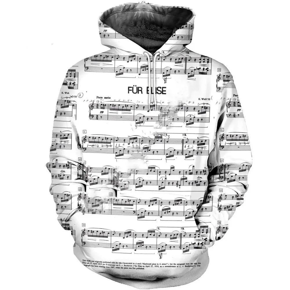 3D Musical Instrument Hoodie | Piano, Guitar, Trumpet & Violin Art Sweatshirt for Men & Women | Fun, Vibrant, & Casual Wear - Premium Long-sleeve hoodie t-shirt from Lizard Vigilante - Just $39.99! Shop now at Lizard Vigilante