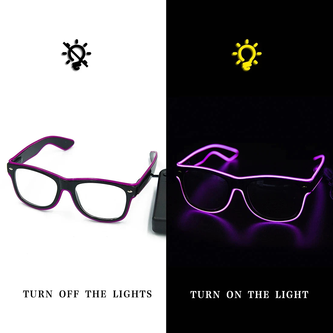 Neon Glow Sunglasses Led Glasses Bright Light Supplies Party Flashing Glasses EL Wire Glowing Gafas Luminous Bril Novelty Gift - Premium Sunglasses from Lizard Vigilante - Just $19.99! Shop now at Lizard Vigilante