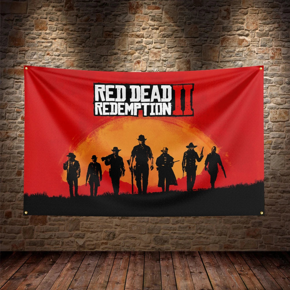 3X5Ft Red Dead Redemption 2 Cowboy Flag – US West RDR2 Polyester Printed Banner for Home & Office Decor - Premium banner from Lizard Vigilante - Just $16.99! Shop now at Lizard Vigilante