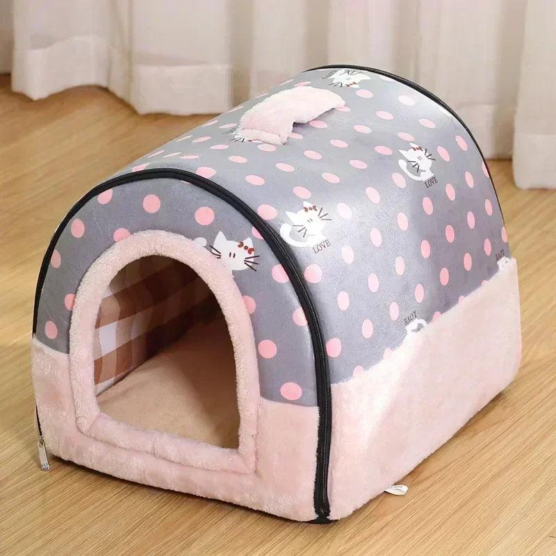 Winter Pet Cat Bed Foldable Dog House Dog Villa Sleep Kennel Removable Nest Warm Enclosed Cave Sofa Big Dog Kennel Pet Supplies - Premium pet bed from Lizard Vigilante - Just $19.99! Shop now at Lizard Vigilante