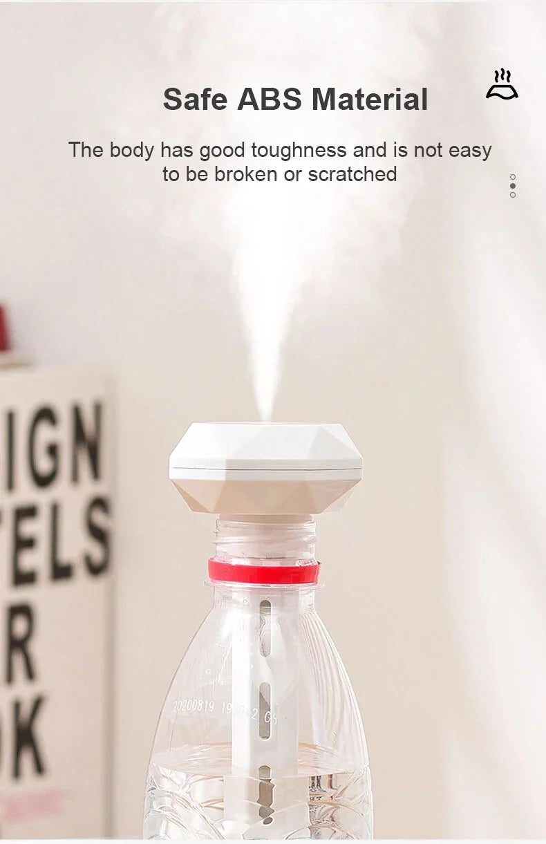 LED Lamp Air Humidifier USB Essential Oil Diffuser Car Purifier Aroma Anion Mist Maker with Romantic Light Portable Humidifier