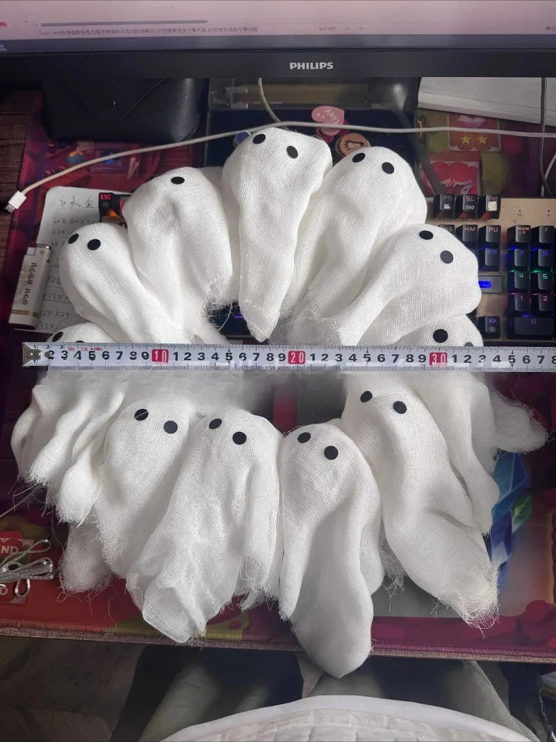 Modern Lit Ghosts Wreath Aesthetic Halloween Home Decor Luxury Wall Decoration Cute Halloween Wall Decors Interior Decorations