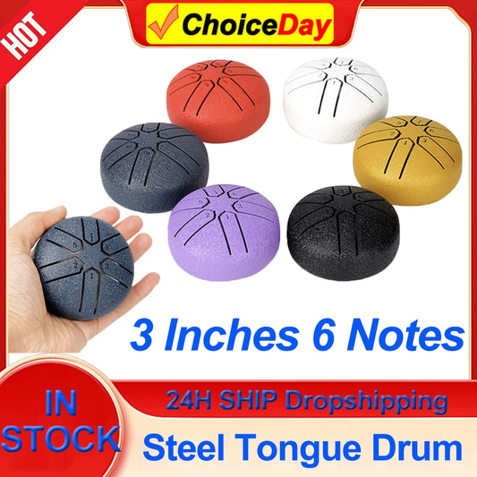 3 Inches 6-Tones Steel Tongue Drum Rain Drum for Outside Drum Instrument Mini Hand Pan Drums Musical Instruments Drum Accessorie - Premium  from Lizard Vigilante - Just $13.99! Shop now at Lizard Vigilante