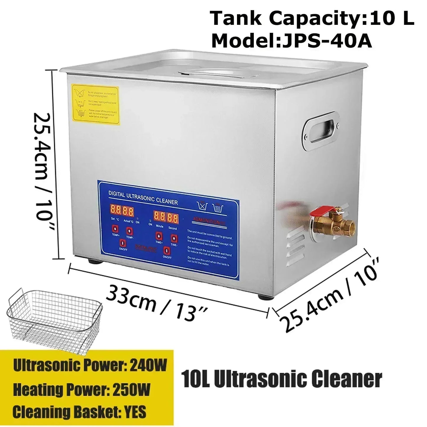 VEVOR Ultrasonic Cleaner - 2L/3L/6L/10L/15L/22L/30L Digital Timer Stainless Steel Bath for Jewelry, Glasses, Watches, and More - Premium Digital Ultrasonic Cleaner from Lizard Vigilante - Just $113.99! Shop now at Lizard Vigilante