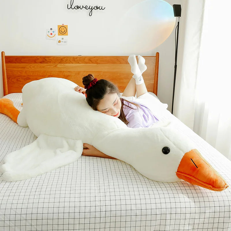 Giant White Goose Plush Toy – 90-190cm Soft Throw Pillow | Adorable Goose Doll for Bedtime and Birthdays - Premium toy from Lizard Vigilante - Just $17.99! Shop now at Lizard Vigilante