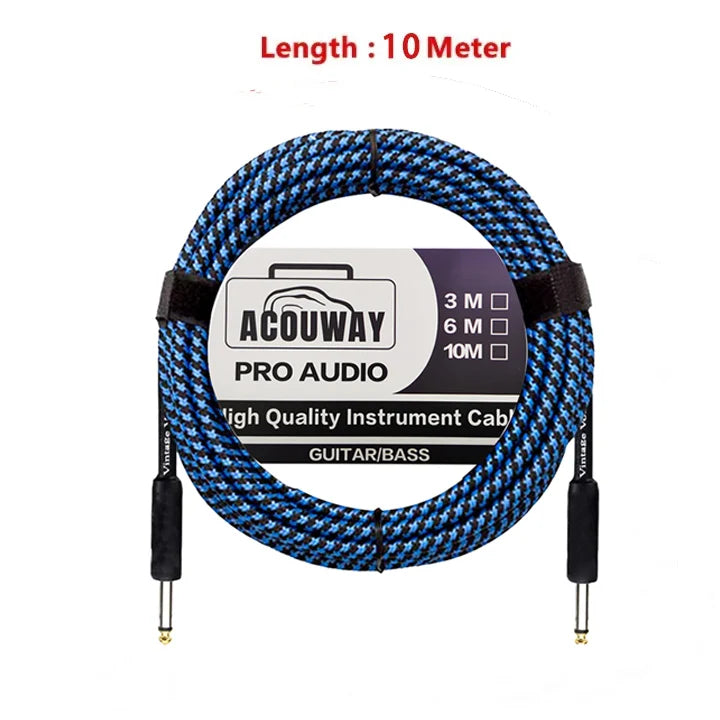 Guitar Cable Wire Cord Jack Line Bass Electric Box Audio Cable Noise Reduction Line Shielded Cable 3/6/10 Meters - Premium cable from Lizard Vigilante - Just $14.99! Shop now at Lizard Vigilante