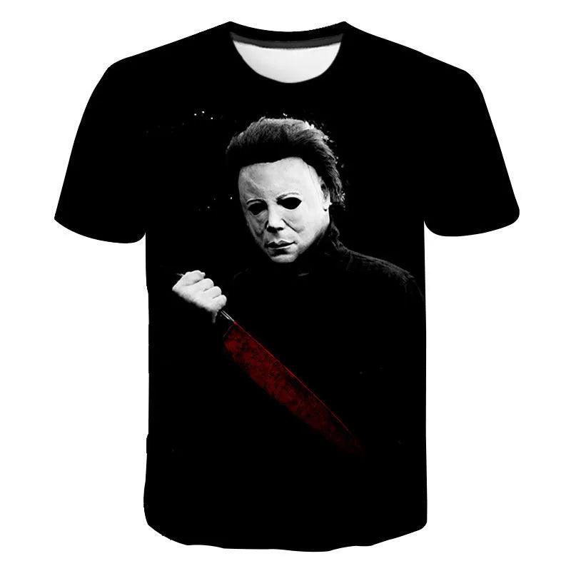 Halloween Horror Movie T-Shirt Michael Myers Scary Film 3D Print Men Woman Cool Streetwear Harajuku T Shirt Kids Tees Tops Clothing - Premium T-Shirt from Lizard Vigilante - Just $22.99! Shop now at Lizard Vigilante