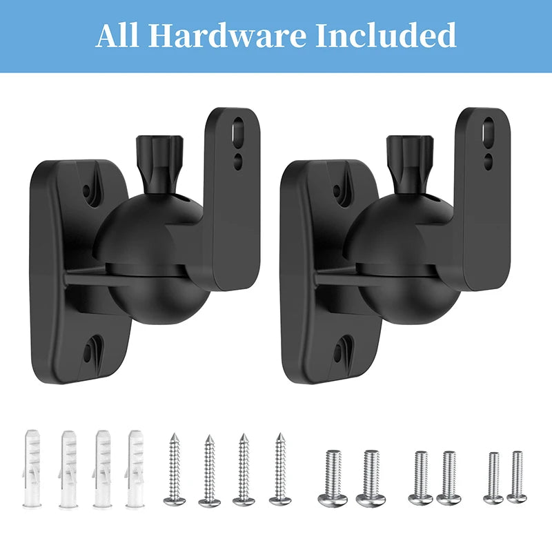 LINGYOU Universal Surround Sound Speaker Wall Mount Bracket for Home Theater with Rotatable and Adjustable Angle 2Pcs/Pair - Premium  from Lizard Vigilante - Just $24.99! Shop now at Lizard Vigilante