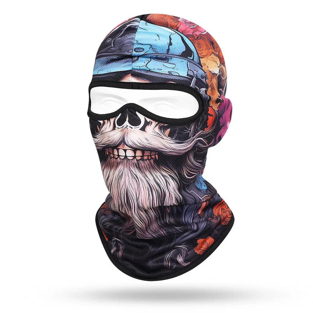 Motorcycle Balaclava Beard Print - Full Face Skull Mask for Bikers and Outdoor Enthusiasts - Premium balaclava from Lizard Vigilante - Just $14.88! Shop now at Lizard Vigilante