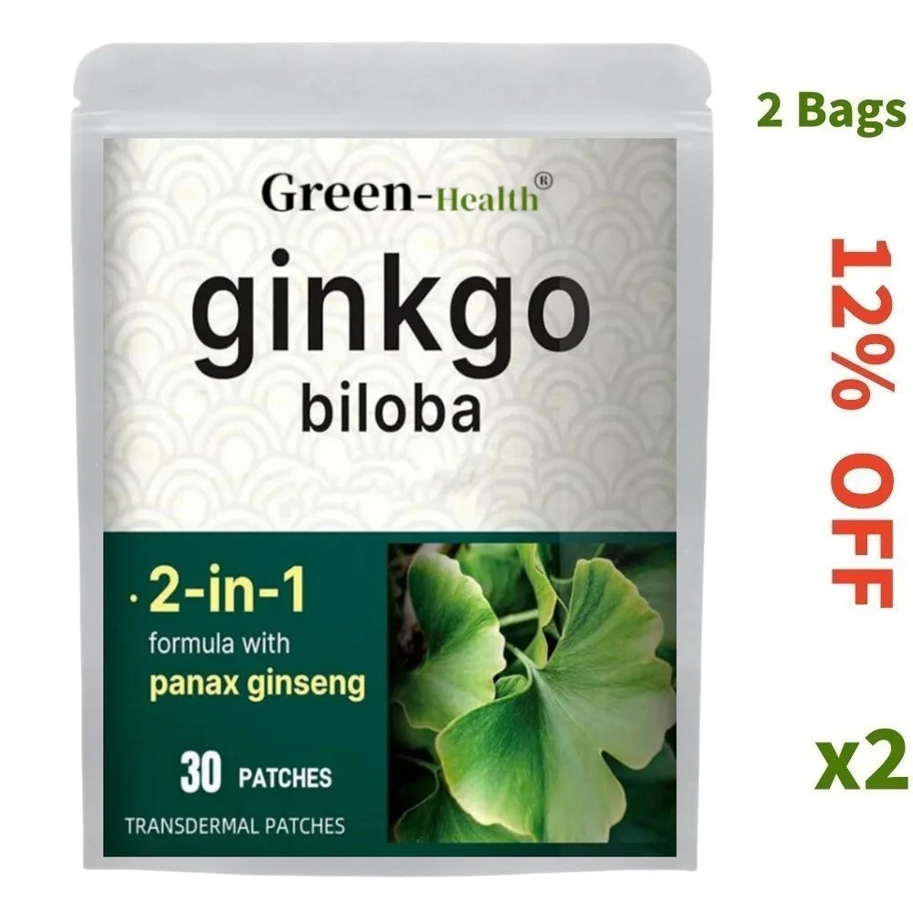 30 Patches Ginkgo Biloba Transdermal Patches with Panax Ginseng – Memory, Focus, and Brain Health Support - Premium transdermal patches from Lizard Vigilante - Just $19.99! Shop now at Lizard Vigilante