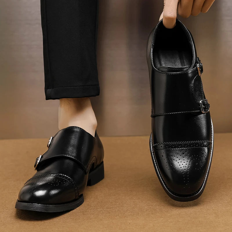 Luxury Men Casual Leather Dress Shoes Formal Elegant Business Loafers 2024 Social Autumn Office Party Wedding Flat Designer Shoe - Premium  from Lizard Vigilante - Just $58.99! Shop now at Lizard Vigilante