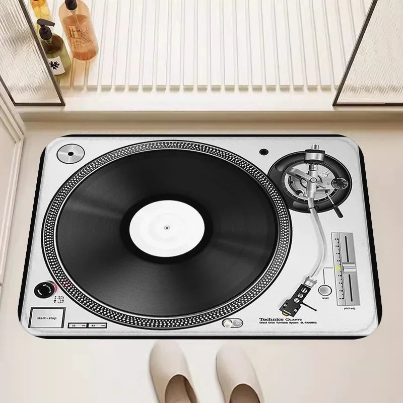 Classic Gramophone Rugs for Living Room Bedroom Kitchen Entry Door Mat Home Decor Area Carpets Personalized Gift Floormats