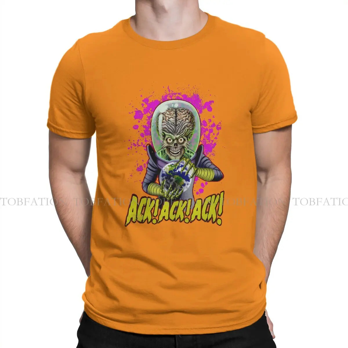 Ack Round Collar TShirt Mars Attacks Alien Sci-Fi Movies Fabric Original T Shirt Man's Clothes Individuality Fluffy - Premium  from Lizard Vigilante - Just $20.99! Shop now at Lizard Vigilante