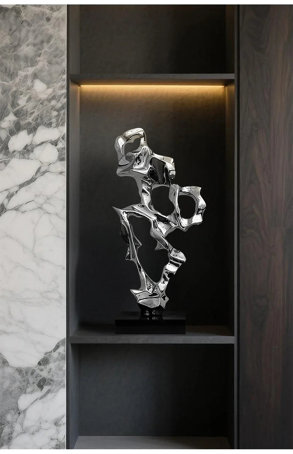 Abstract Art Sculpture Electroplating Transparent Resin Craft Model Modern Home Decor LivingRoom Office Desktop Statue Ornaments