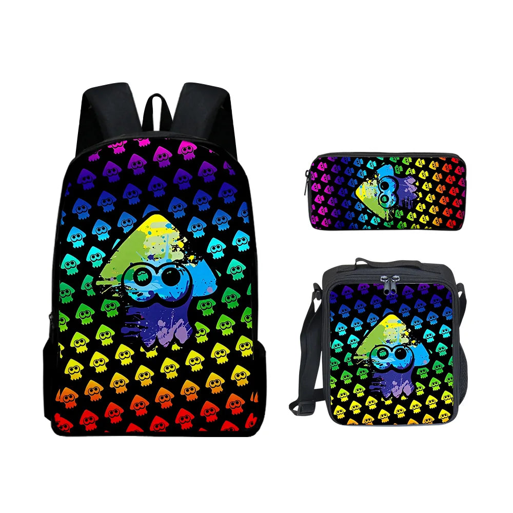 Splatoon 3 Hip-Hop 3D Printed Backpack Set – Trendy 3-Piece Student School Gear with Lunch Bag & Pencil Case - Premium backpack from Lizard Vigilante - Just $46.88! Shop now at Lizard Vigilante