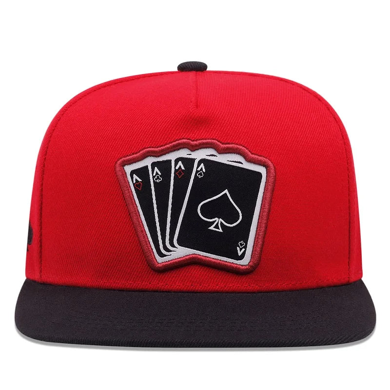 Lizard Vigilante Snapback Cap with Embroidered Ace of Spades Playing Card Design - Unisex Adjustable Sun Hat - Premium hat from Lizard Vigilante - Just $19.99! Shop now at Lizard Vigilante