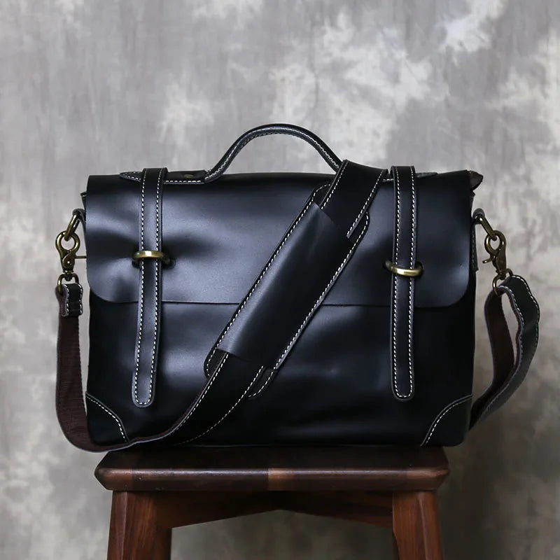 Vintage Leather Messenger Bag - Timeless Style and Durability - Premium messenger bag from Lizard Vigilante - Just $138.88! Shop now at Lizard Vigilante