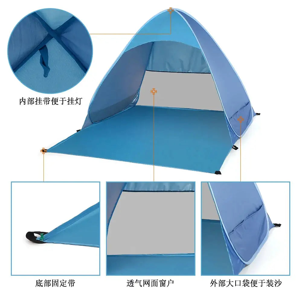Lixada Automatic Instant Pop Up Beach Tent Lightweight Outdoor UV Protection Camping Fishing Tent Cabana Sun Shelter