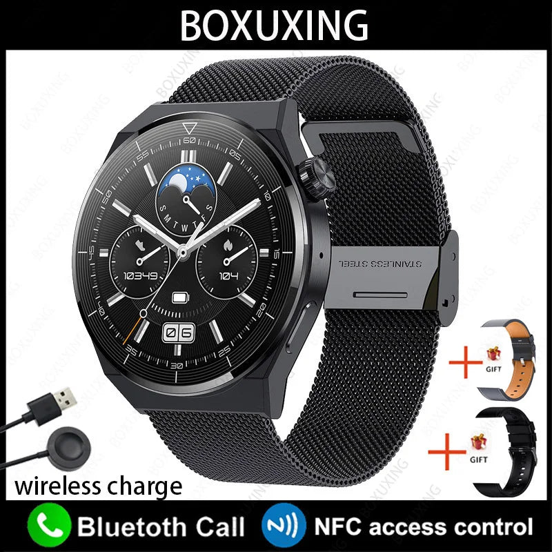 BOXUXING Huawei Xiaomi GT3 Pro Smart Watch – 1.36" AMOLED Display, Bluetooth Call, NFC, IP68 Waterproof - Premium smart watch from Lizard Vigilante - Just $64.99! Shop now at Lizard Vigilante