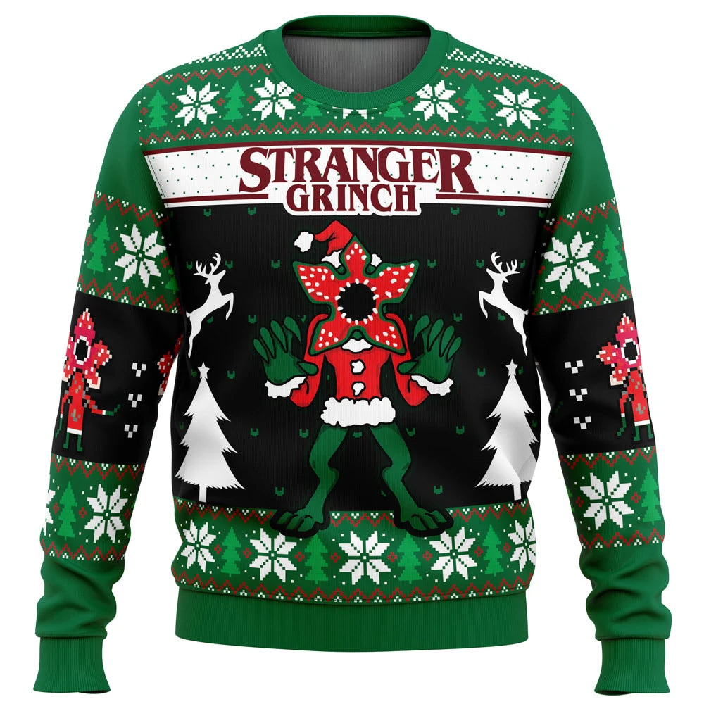 Stranger Things Ugly Christmas Sweater – Santa Claus 3D Pullover Sweatshirt for Men – Cozy Autumn & Winter Gift - Premium sweater from Lizard Vigilante - Just $38.88! Shop now at Lizard Vigilante