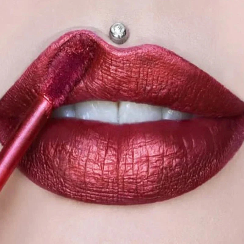 Metallic No-stick Cup Lip Gloss Glitter Matte Moisturizing Waterproof Long Lasting Lip Glaze Liquid Lipstick Lip Makeup Cosmetic