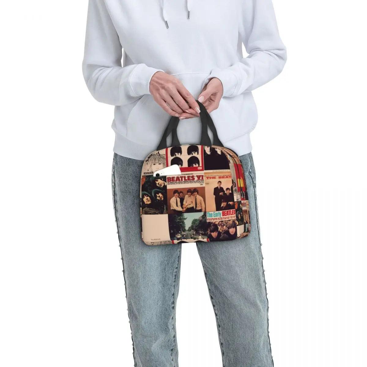 The Beatle Members Art Lunch Bags Insulated Bento Box Portable Lunch Tote Picnic Bags Cooler Thermal Bag for Woman - Lizard Vigilante