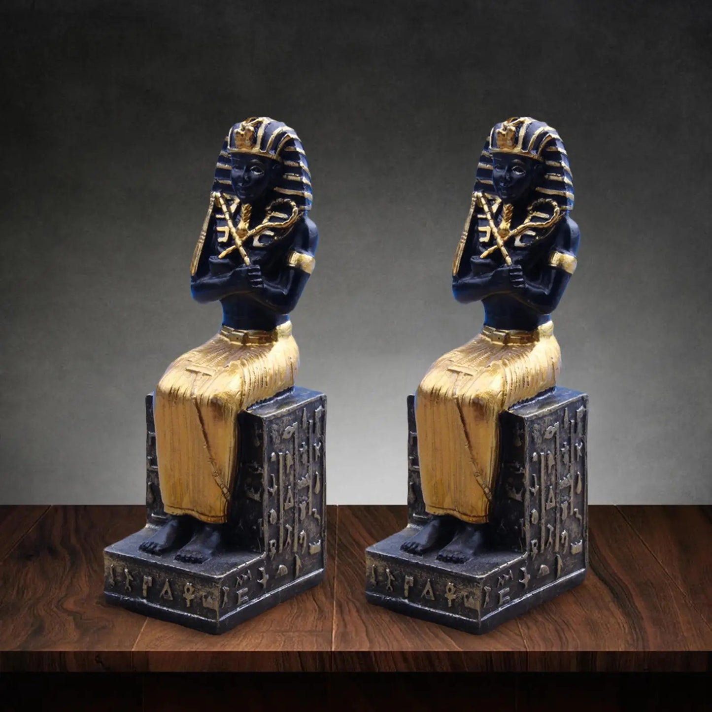 2 Pieces Pharaoh Figurine Sculpture Collectible Artware for Desktop