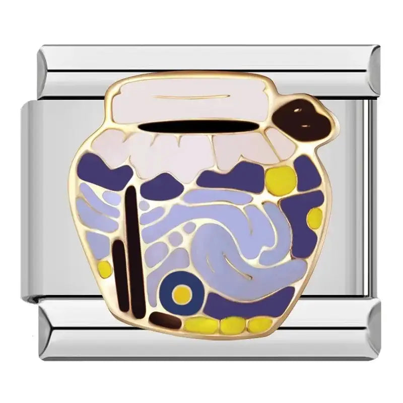 Hapiship 2023 Fashion Charm Italian Links Flower Flower Bee Tent Fit 9mm Bracelet Stainless Steel Making DIY Jewelry DJ661-C