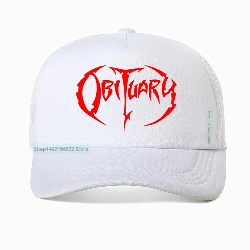 Heavy Metal Rock Music Men's Women's Obituary Baseball Cap - Premium baseball cap from Lizard Vigilante - Just $23.88! Shop now at Lizard Vigilante