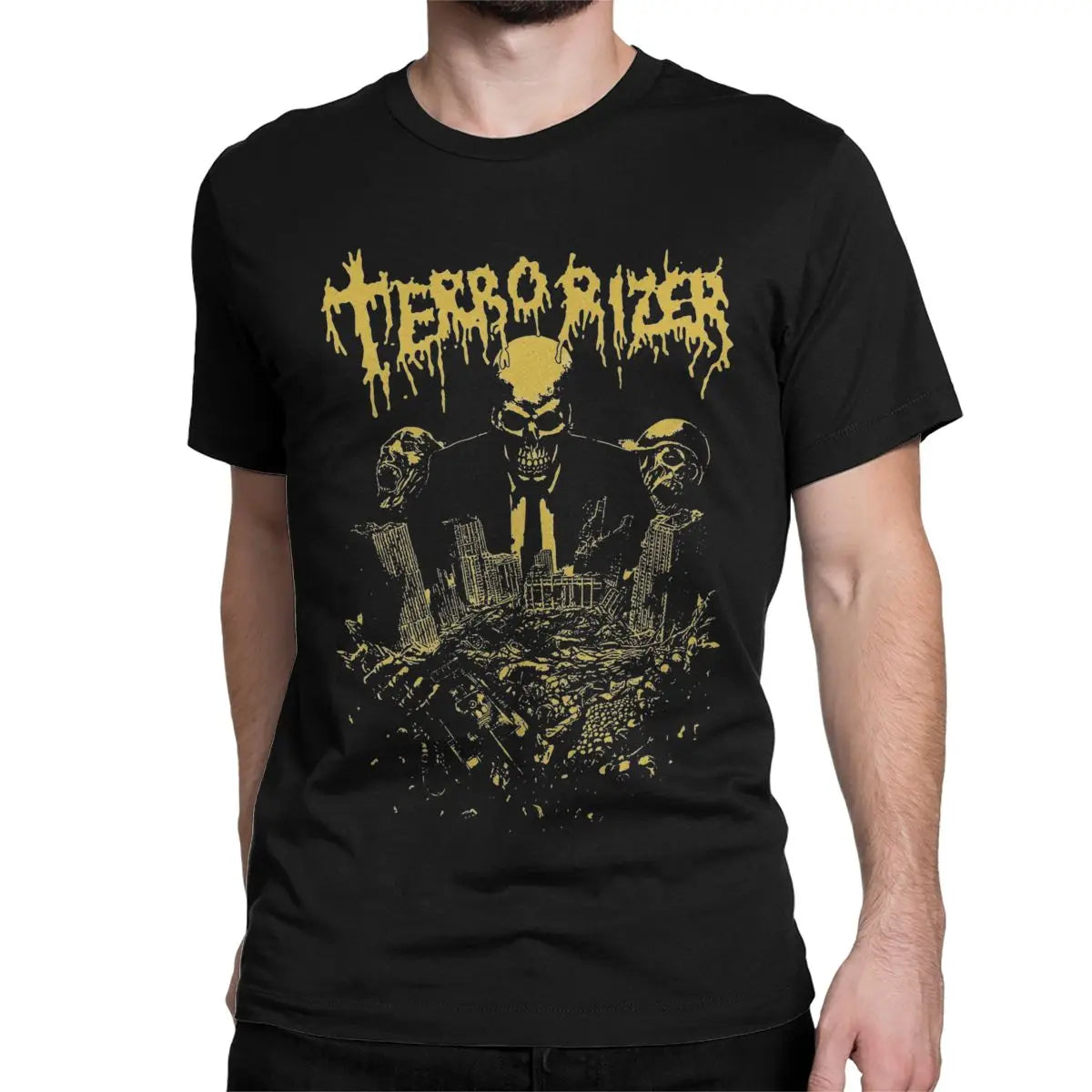 Terrorizer Vintage Black Metal T-Shirt Men Women Crewneck Pure Cotton Short Sleeve Tees Gift Clothes - Premium  from Lizard Vigilante - Just $18.99! Shop now at Lizard Vigilante