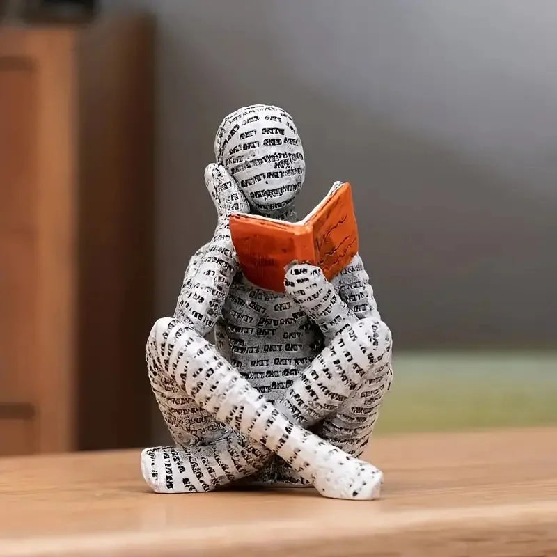 1/2PCSCreative Reading Women Resin Sculpture Leg Lifting Statue Home Office Desktop Decoration Abstract Art Crafts Decoration