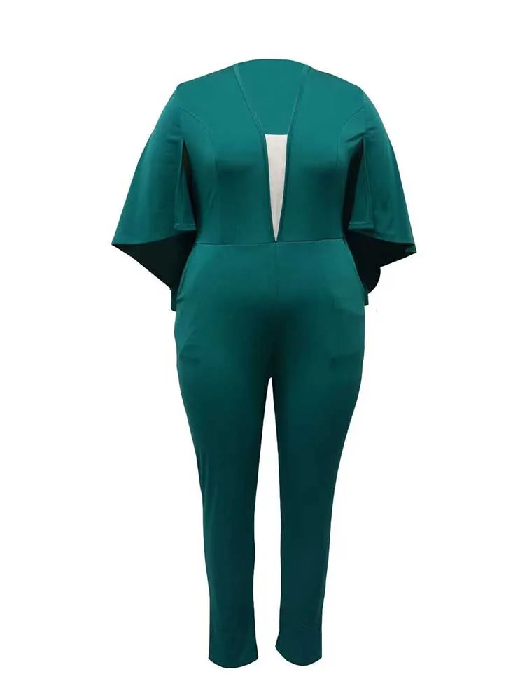 Elegant Batwing Sleeve Jumpsuit - Sophisticated Style - Premium jumpsuit from Lizard Vigilante - Just $46.66! Shop now at Lizard Vigilante