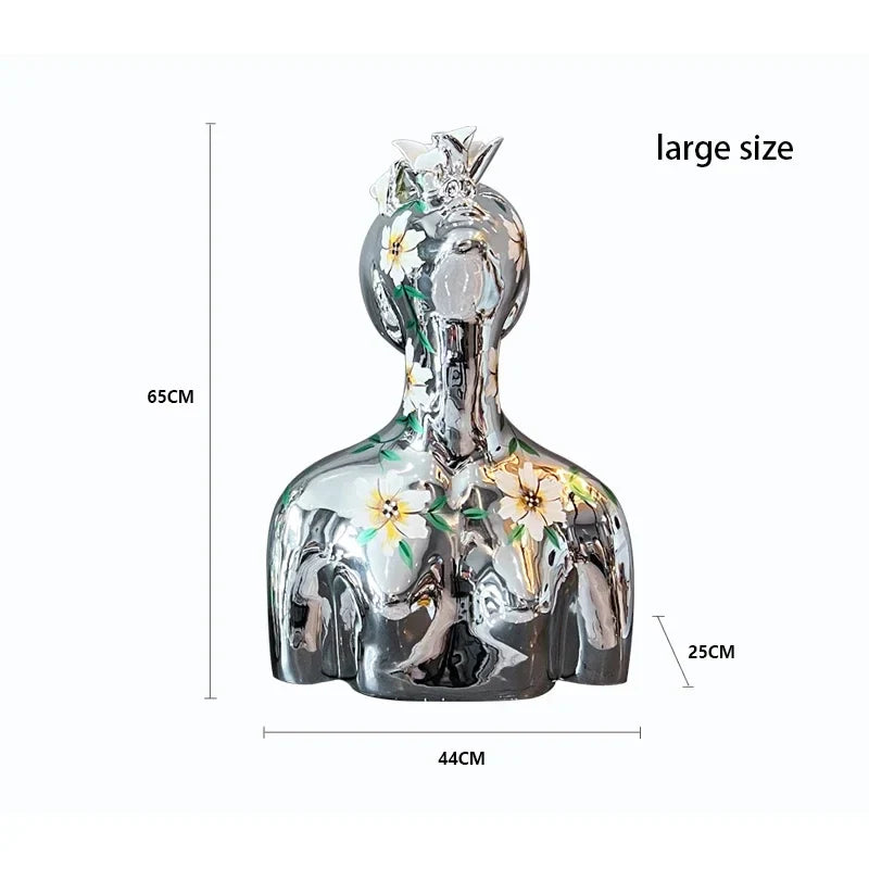 Decorati Statue Home Decor Creative Half Body Abstract Goddess Electroplated Painted Portrait Ornaments in Living Room Sculpture